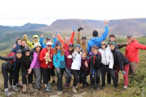 The Retreat Yourself Adventure 2015 crew checks out the Lookout Trail near Woody Point, NL.